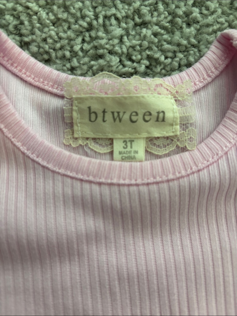 btween Pink Ribbed Flutter Sleeve Top - Picture 3 of 4